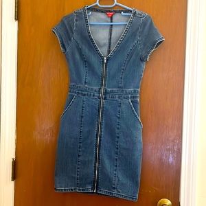 Elastic denim dress